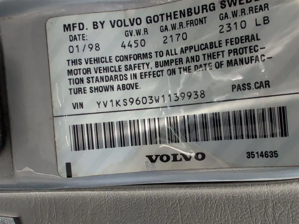 1998 VOLVO S90 thumbnail 4