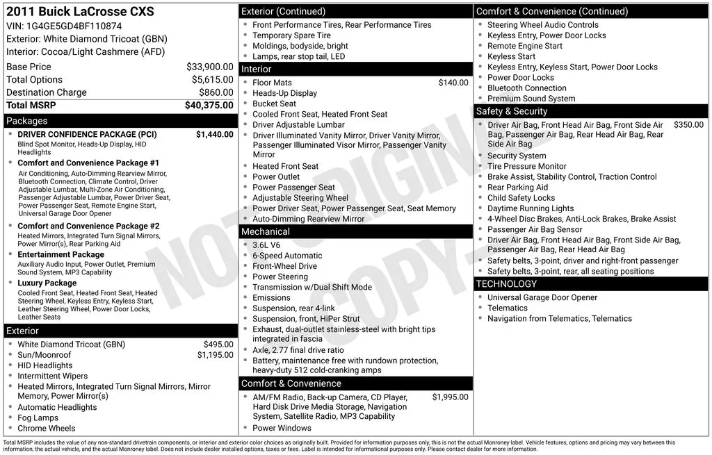 2011 Buick Lacrosse CXS thumbnail 27