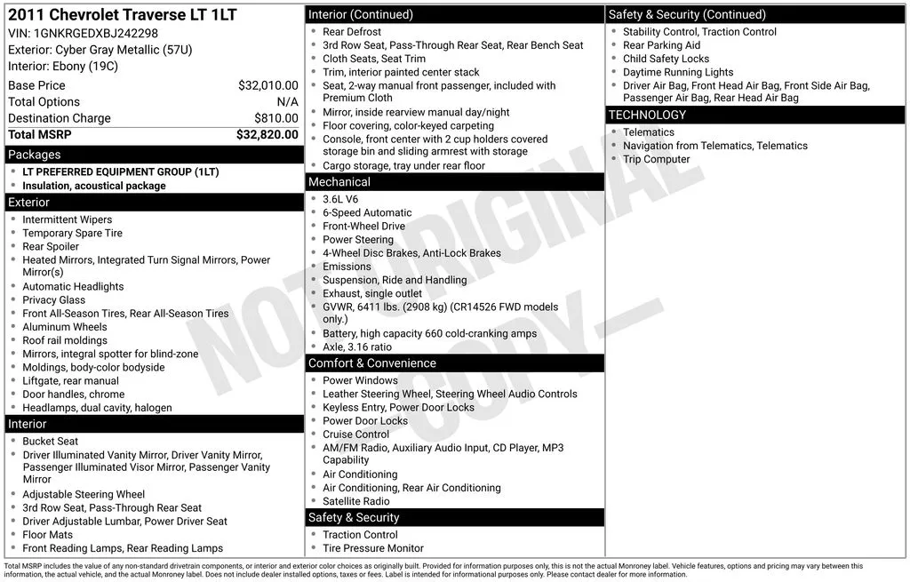2011 Chevrolet Traverse LT thumbnail 25