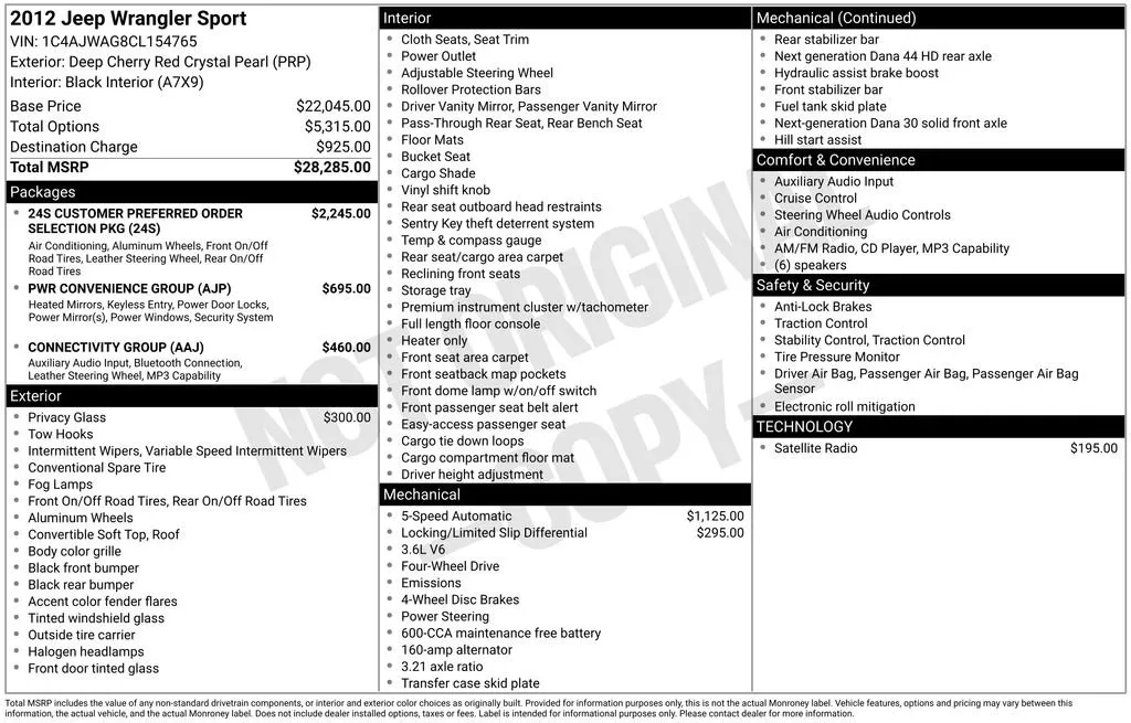 2012 Jeep Wrangler Sport thumbnail 6