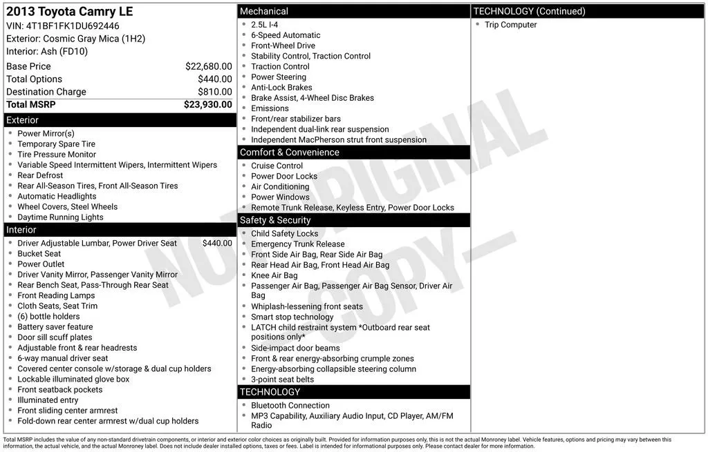 2013 Toyota Camry thumbnail 6