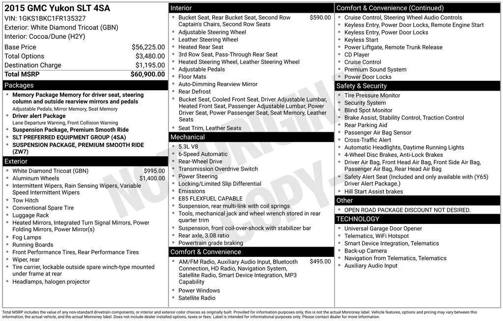 2015 GMC Yukon SLT thumbnail 27