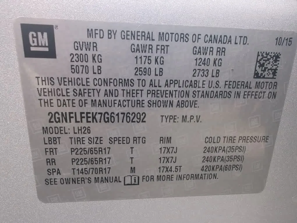 2016 CHEVROLET EQUINOX LT thumbnail 7