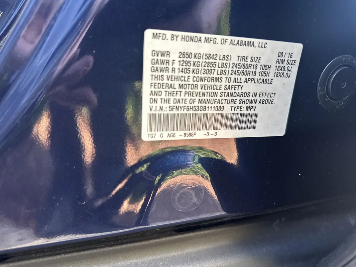 2016 Honda Pilot EX-L thumbnail 35