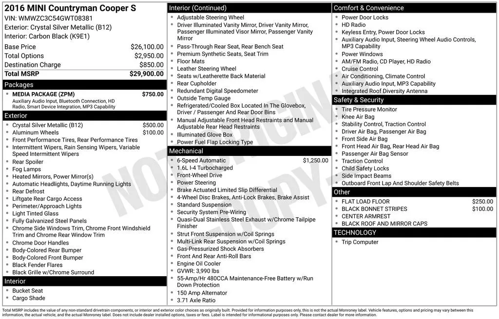 2016 MINI Cooper S Countryman Base thumbnail 6