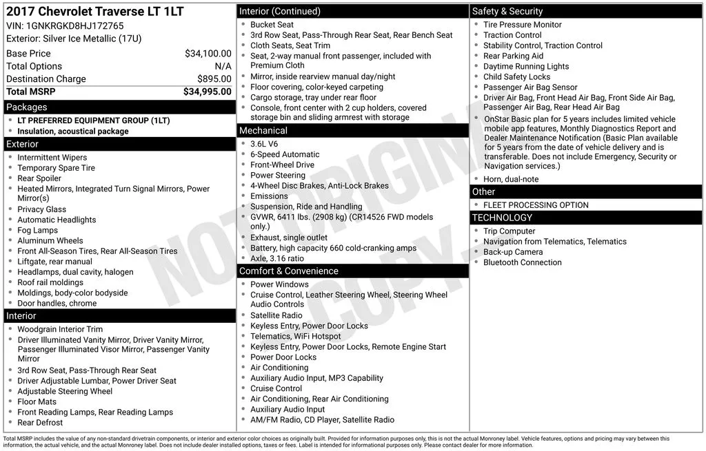 2017 Chevrolet Traverse LT thumbnail 27