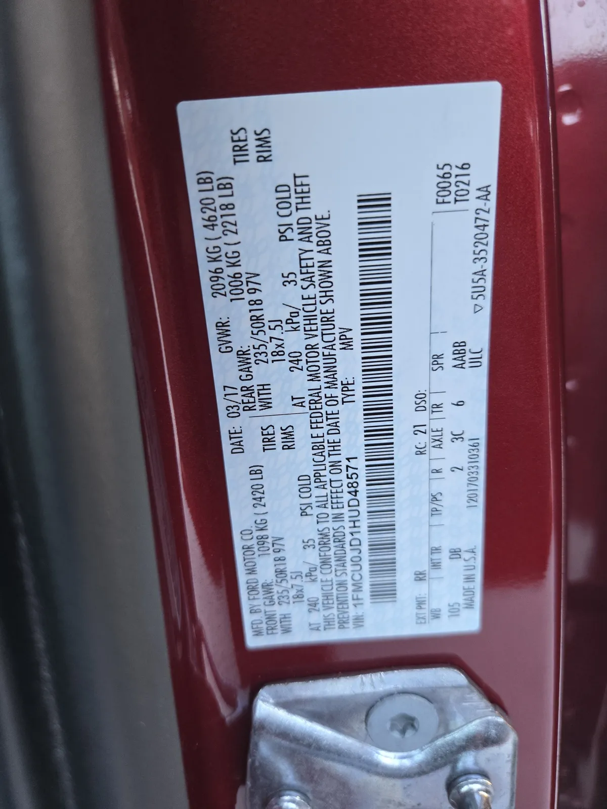 2017 Ford Escape Titanium thumbnail 35