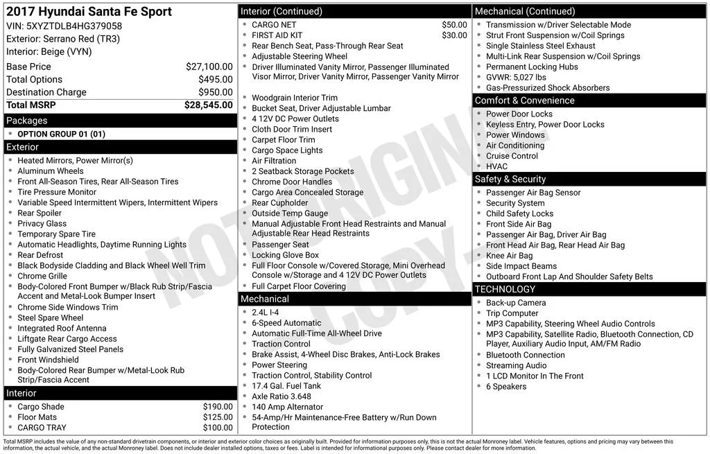 2017 Hyundai Santa Fe Sport 2.4 Base thumbnail 6