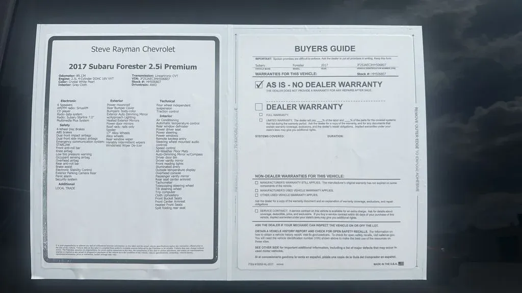 2017 Subaru Forester 2.5i Premium thumbnail 27