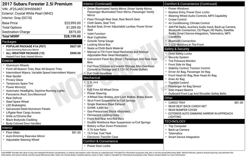 2017 Subaru Forester 2.5i Premium thumbnail 3