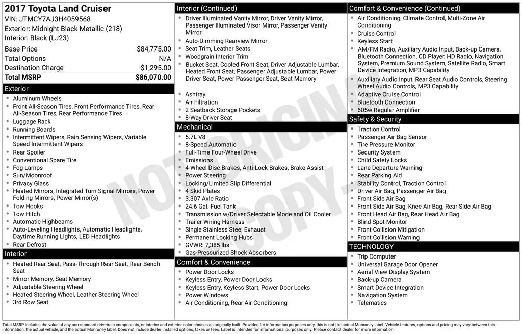 2017 Toyota Land Cruiser Base thumbnail 31