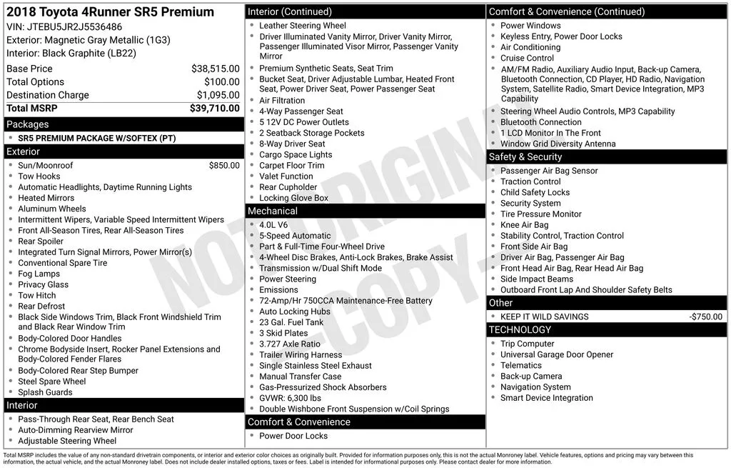 2018 Toyota 4Runner SR5 Premium thumbnail 27