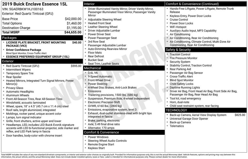 2019 Buick Enclave Essence thumbnail 37