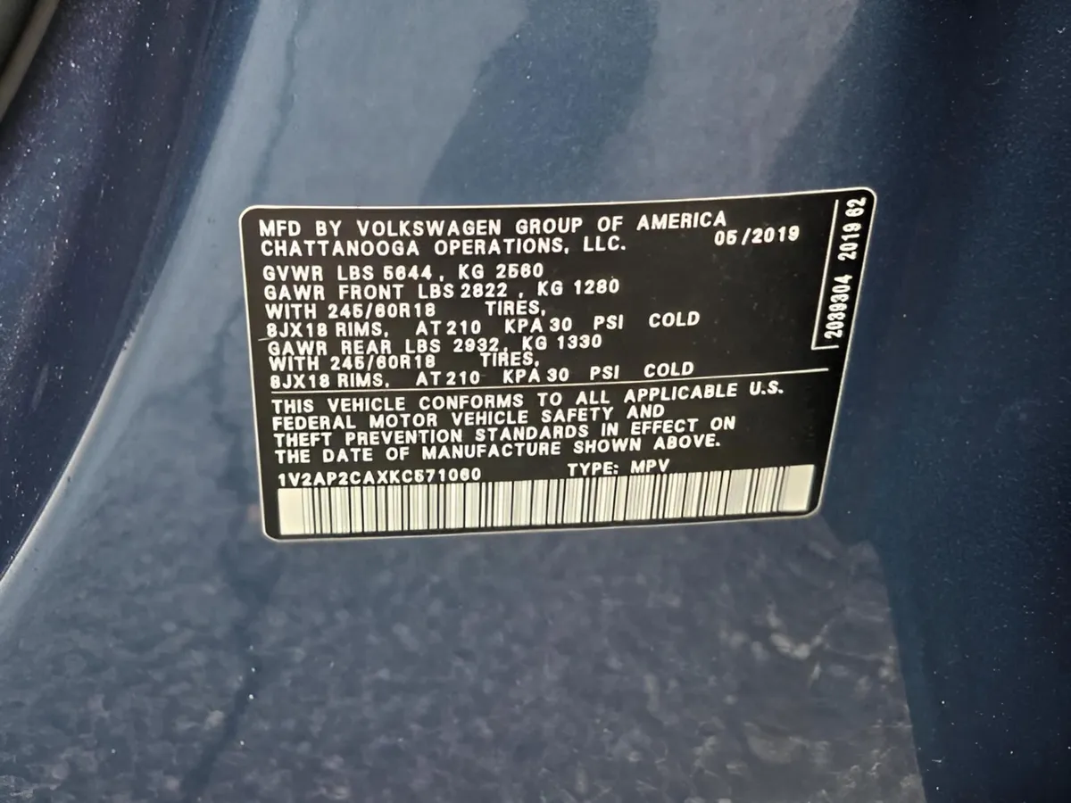 2019 Volkswagen Atlas 2.0T S thumbnail 29