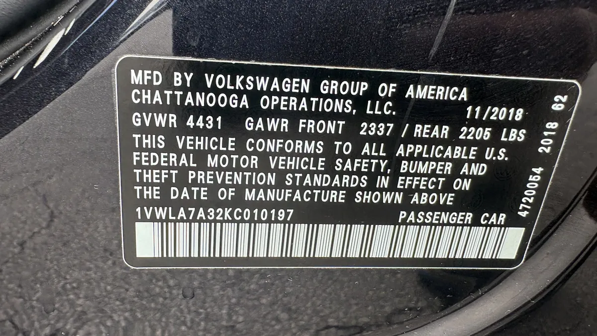 2019 Volkswagen Passat 2.0T Wolfsburg Edition thumbnail 33