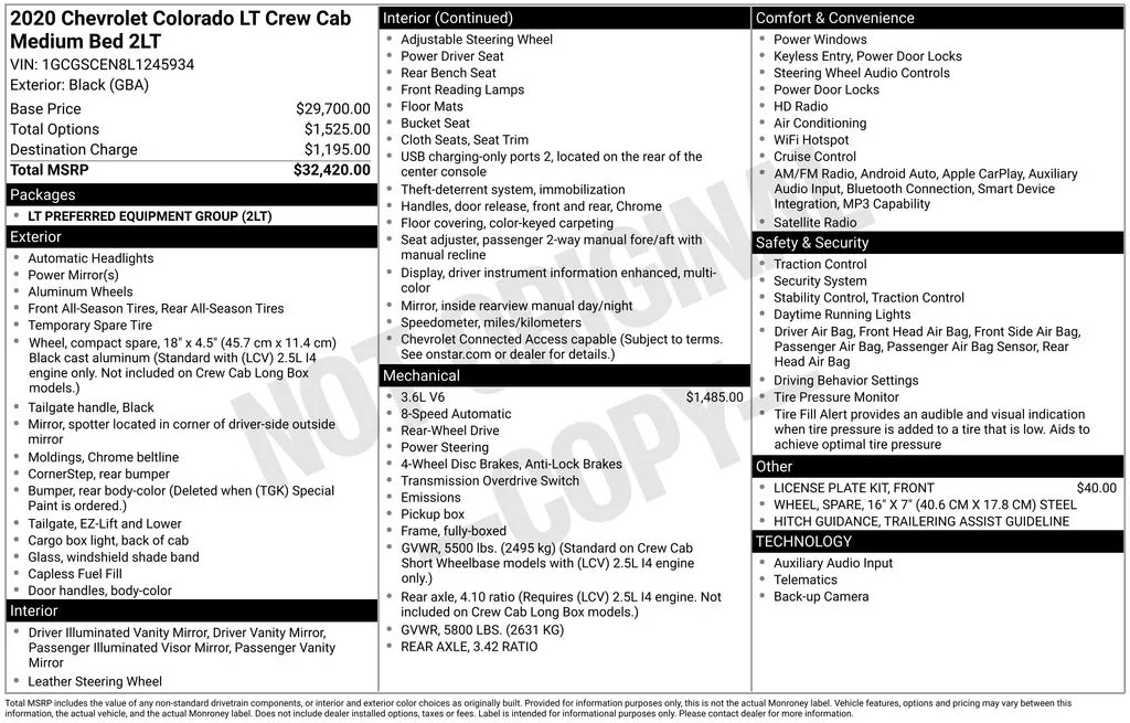 2020 Chevrolet Colorado LT thumbnail 2