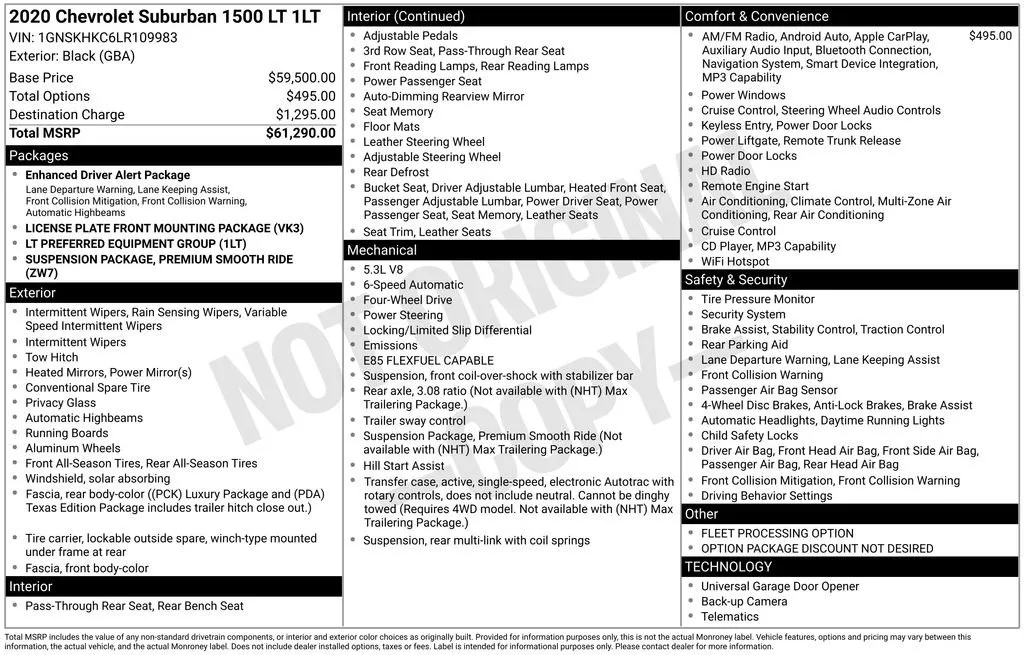 2020 Chevrolet Suburban LT thumbnail 38