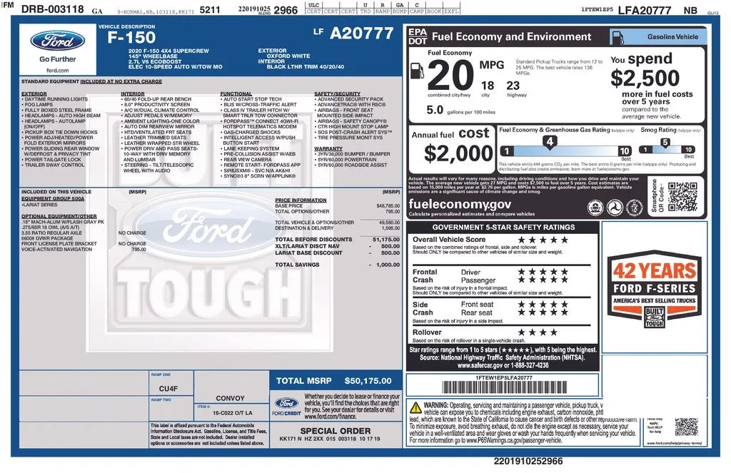 2020 Ford F-150 Lariat thumbnail 7
