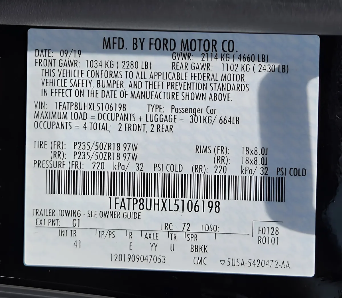 2020 Ford Mustang EcoBoost Premium thumbnail 32