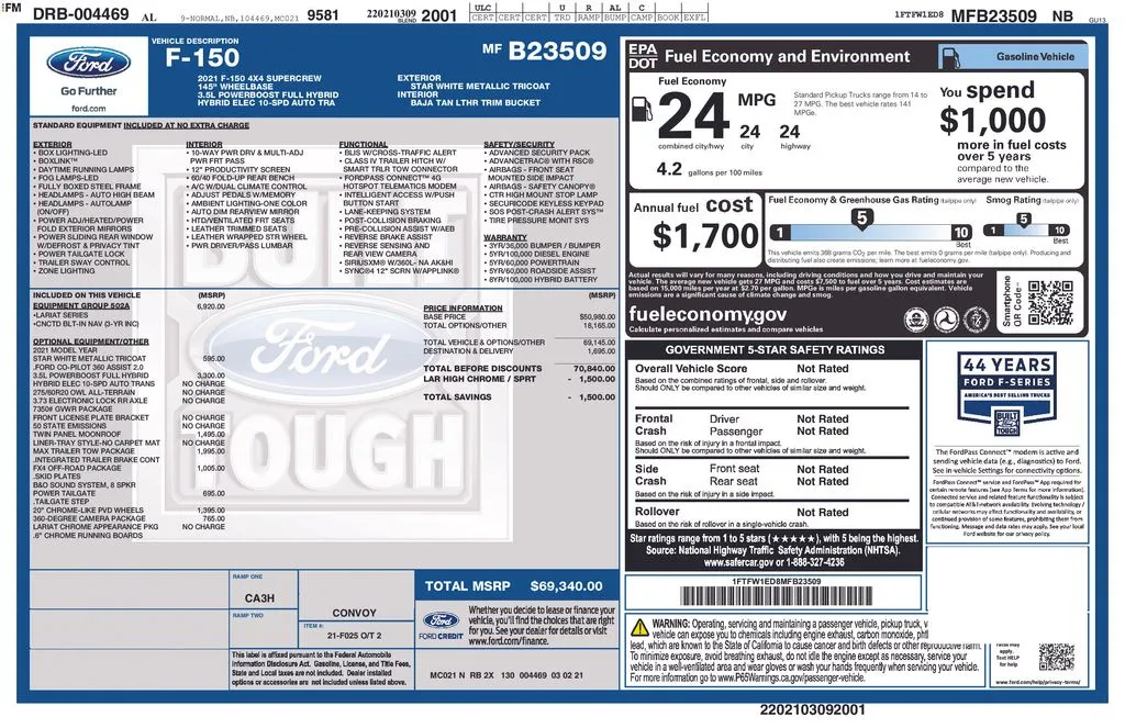 2021 Ford F-150 Lariat thumbnail 7