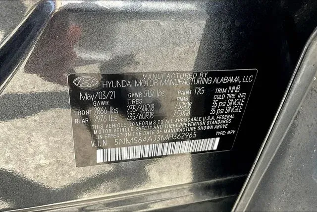 2021 Hyundai Santa Fe SEL thumbnail 15