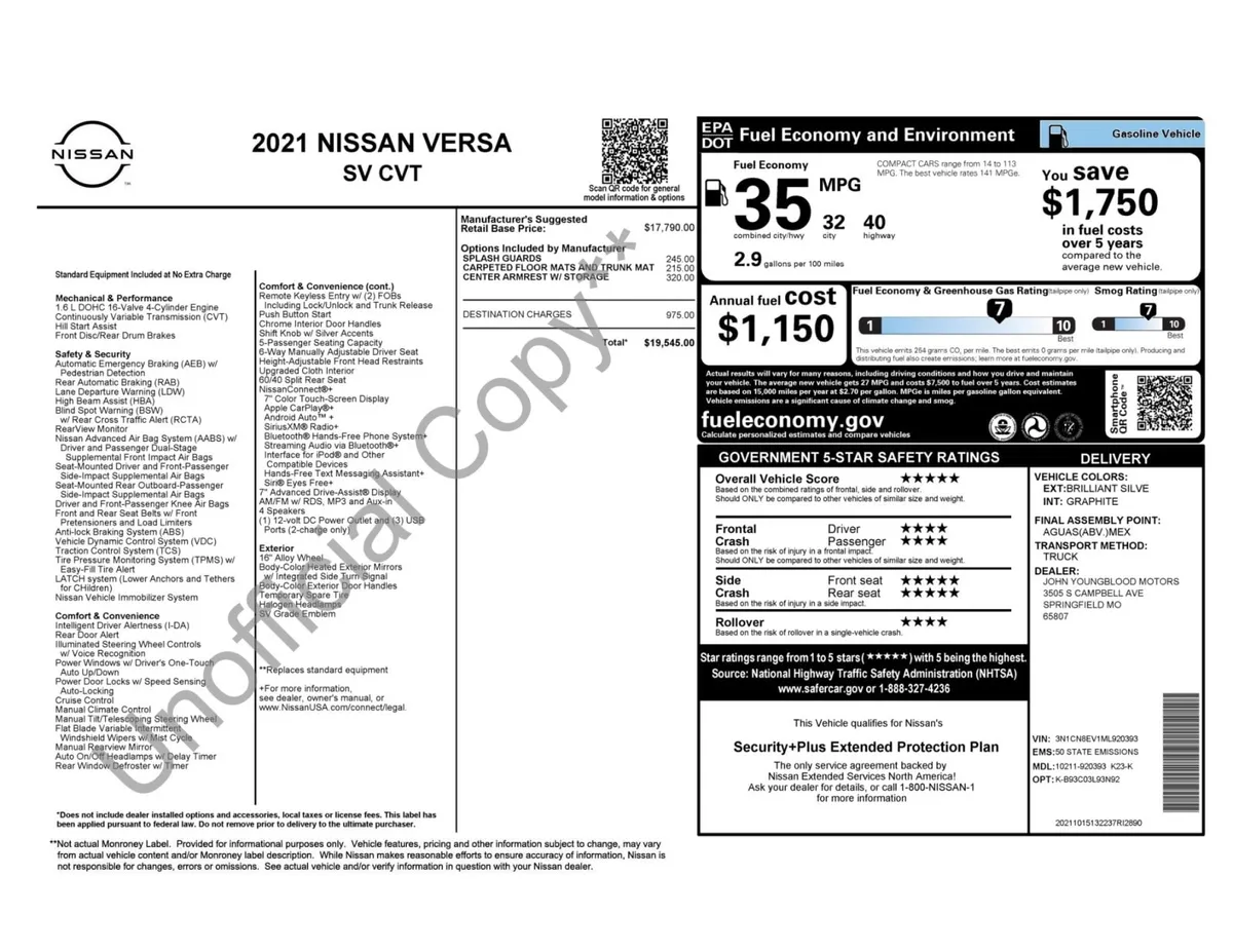2021 Nissan Versa SV thumbnail 47