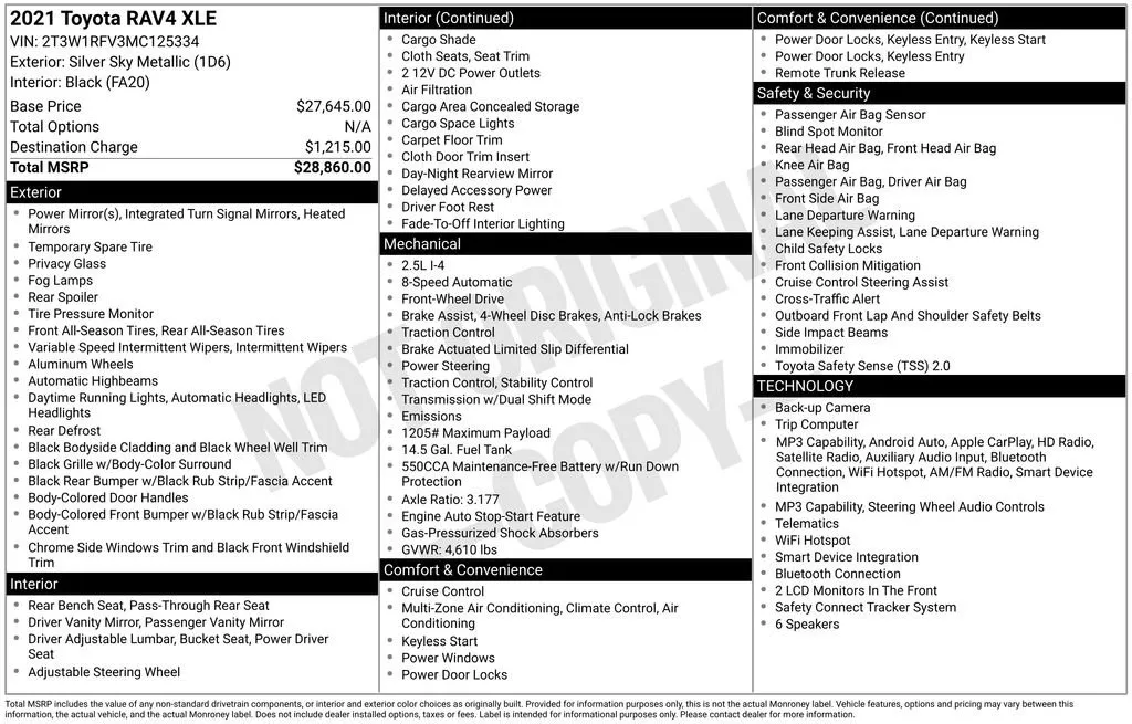 2021 Toyota RAV4 XLE thumbnail 6