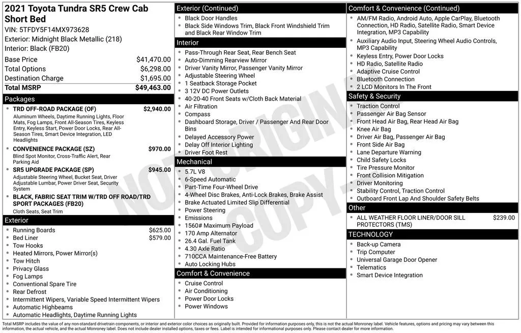 2021 Toyota Tundra SR5 thumbnail 37