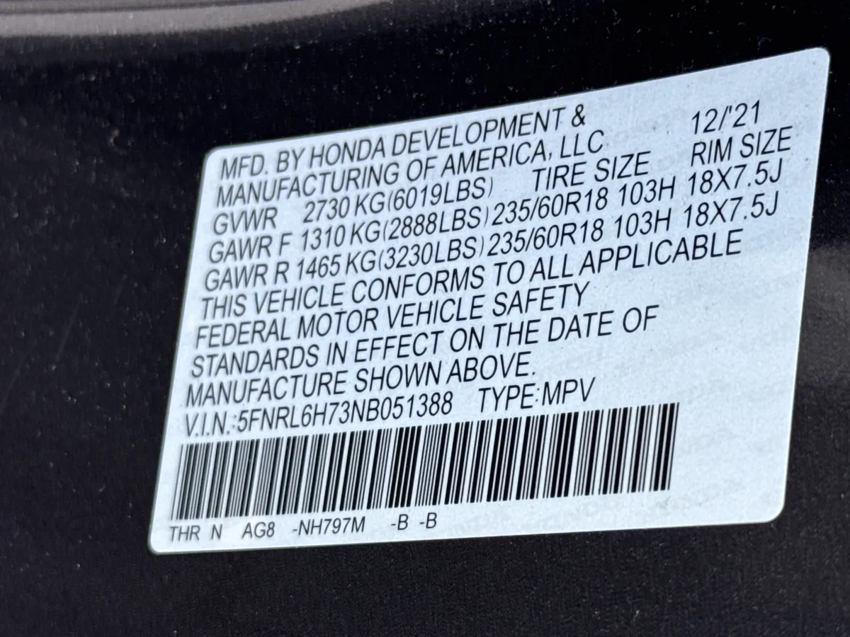 2022 Honda Odyssey EX-L thumbnail 36