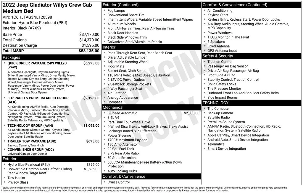 2022 Jeep Gladiator Willys thumbnail 7