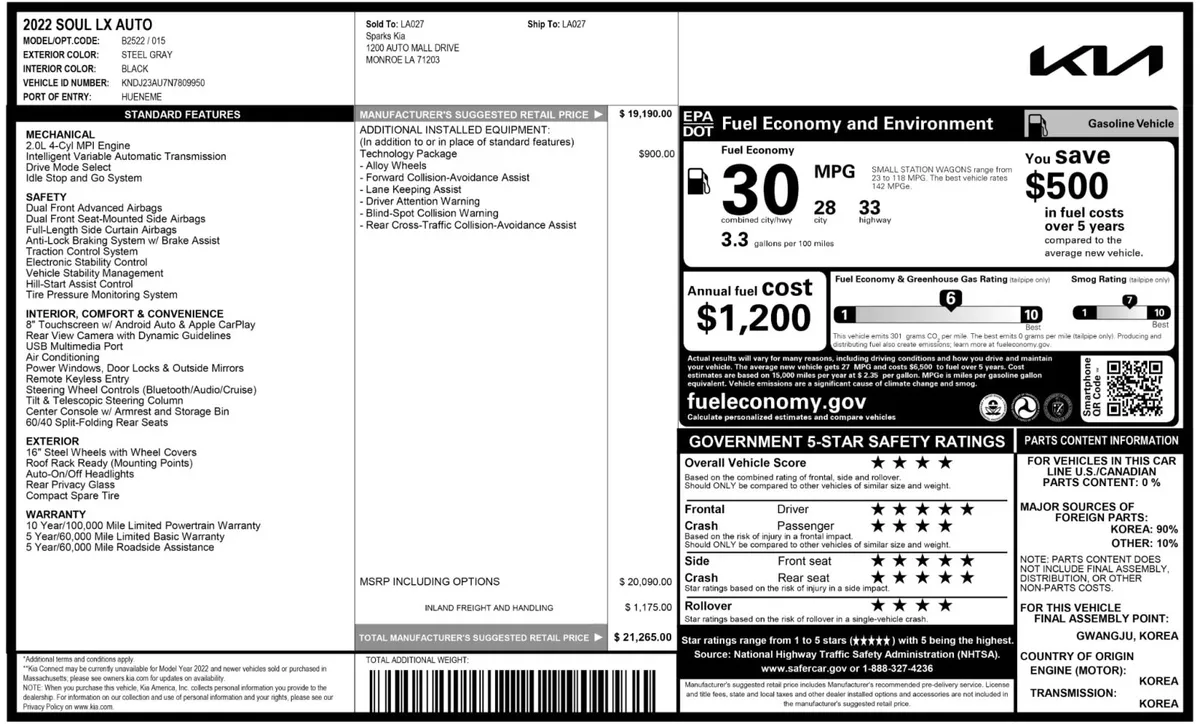 2022 Kia Soul LX w/ Technology Package thumbnail 47