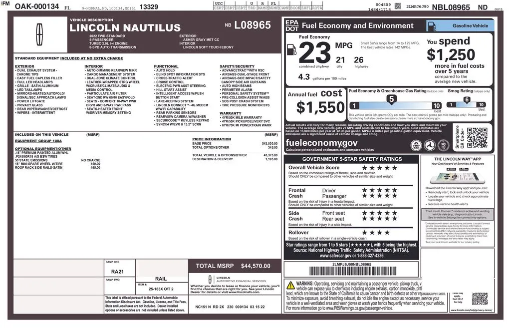 2022 Lincoln Nautilus Standard thumbnail 27