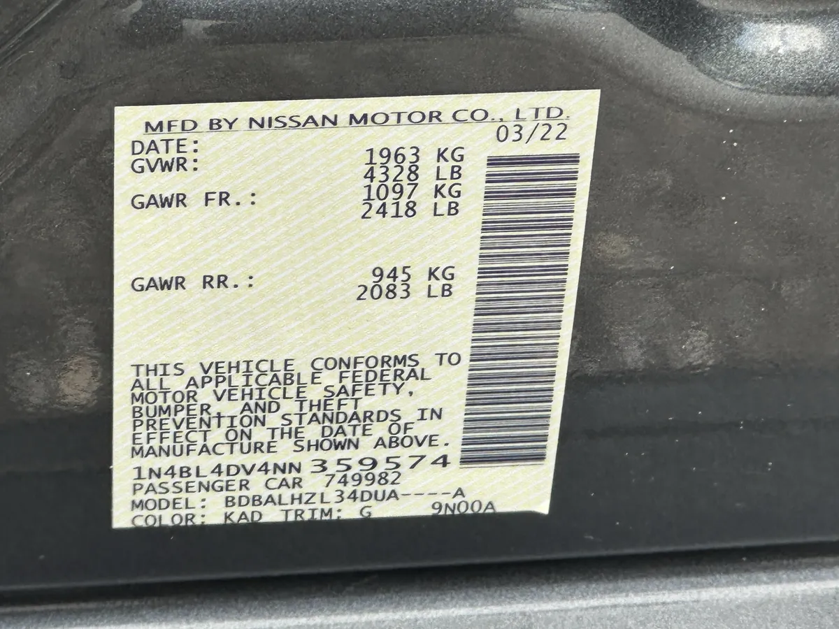 2022 Nissan Altima 2.5 SV thumbnail 39