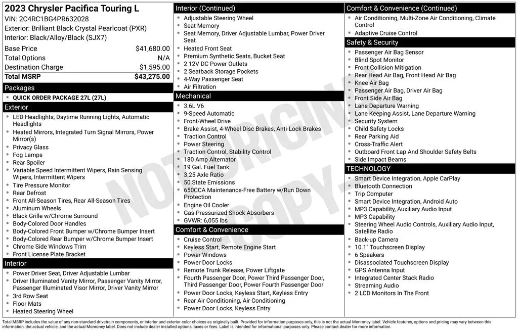 2023 Chrysler Pacifica Touring L thumbnail 7