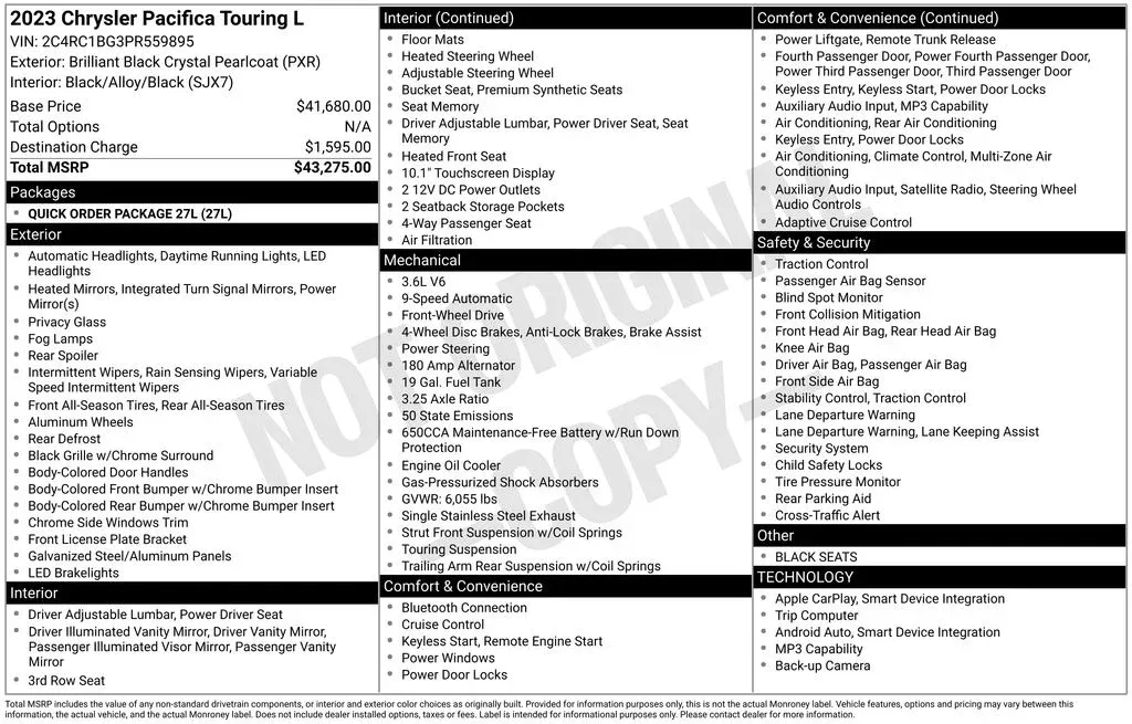 2023 Chrysler Pacifica Touring L thumbnail 3