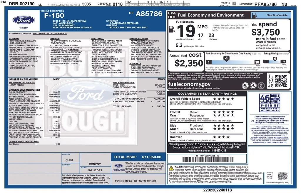 2023 Ford F-150 Lariat thumbnail 6