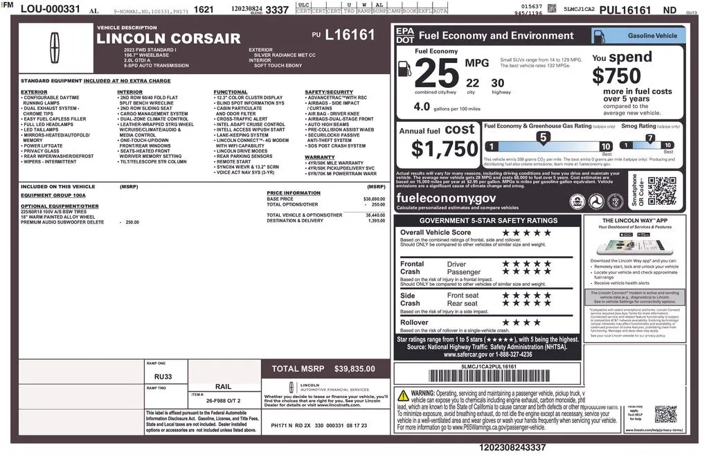 2023 Lincoln Corsair Standard thumbnail 27