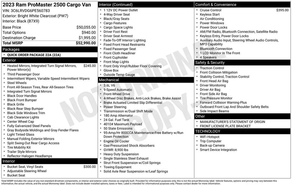 2023 Ram ProMaster 2500 High Roof thumbnail 3