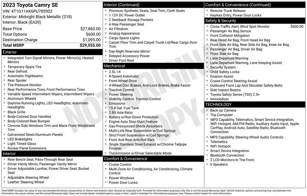 2023 Toyota Camry SE thumbnail 6