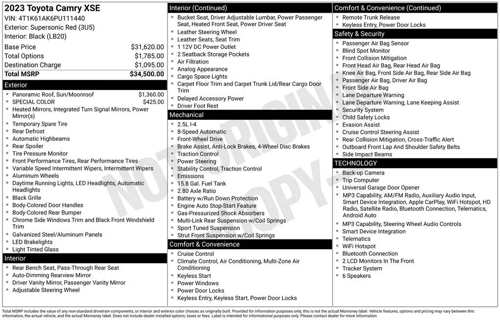 2023 Toyota Camry XSE thumbnail 6