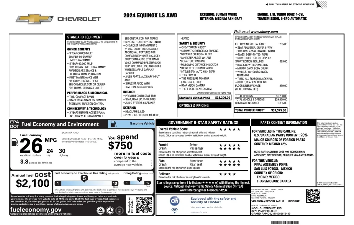2024 Chevrolet Equinox LS w/ Convenience & Sport Edition Packages thumbnail 50