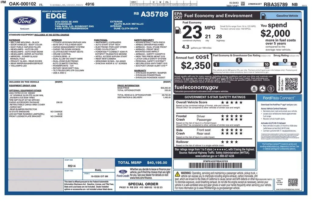 2024 Ford Edge SE thumbnail 3