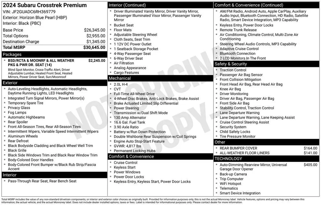 2024 Subaru Crosstrek Premium thumbnail 38