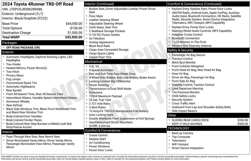 2024 Toyota 4Runner TRD Off-Road thumbnail 9