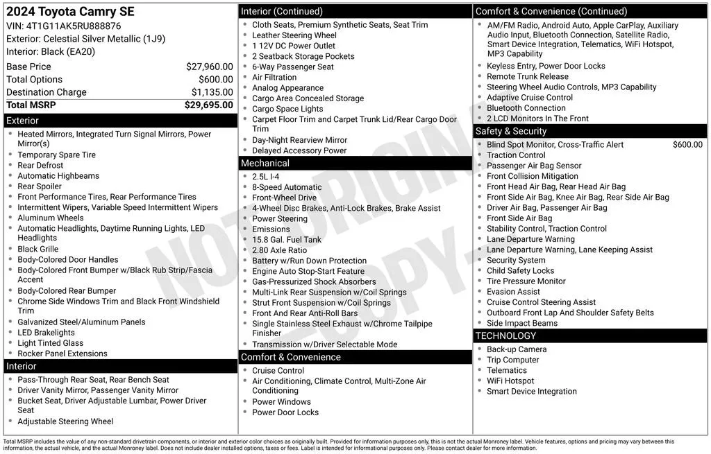 2024 Toyota Camry SE thumbnail 8