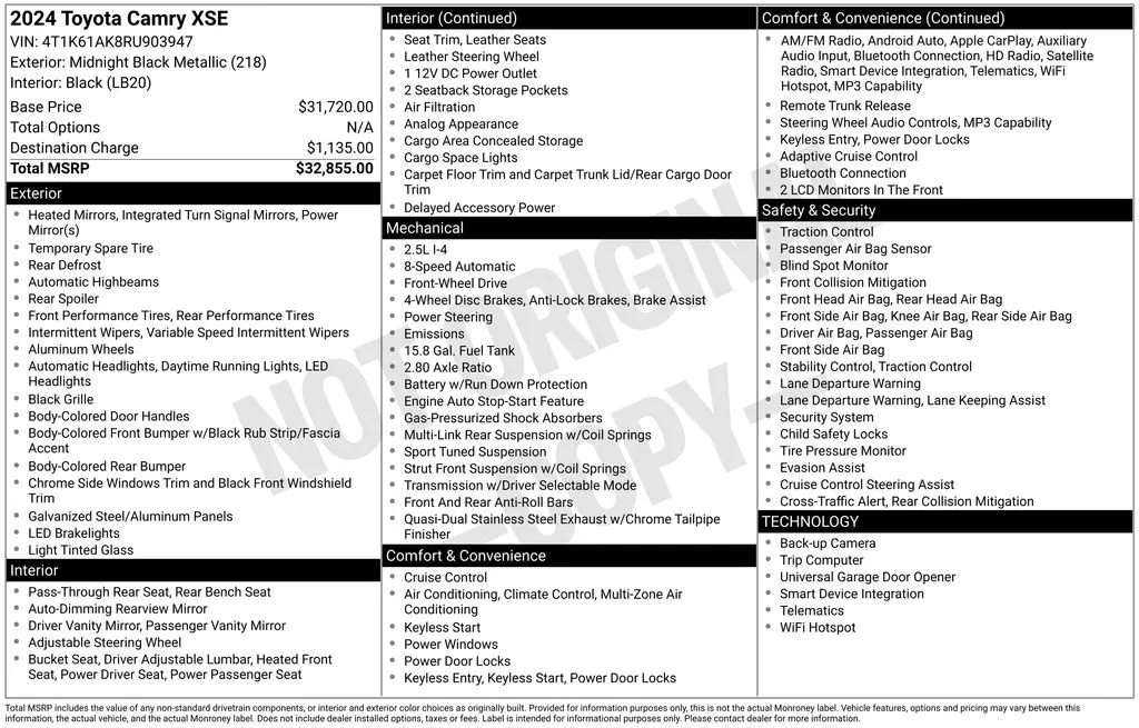 2024 Toyota Camry XSE thumbnail 6