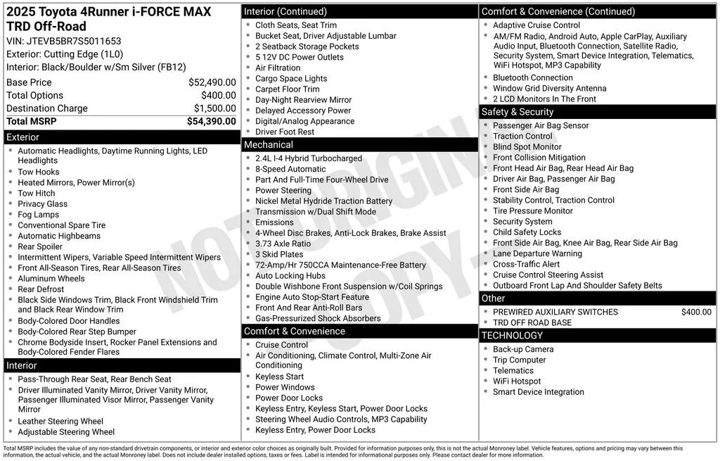 2025 Toyota 4Runner i-FORCE MAX Hybrid TRD Off Road thumbnail 8