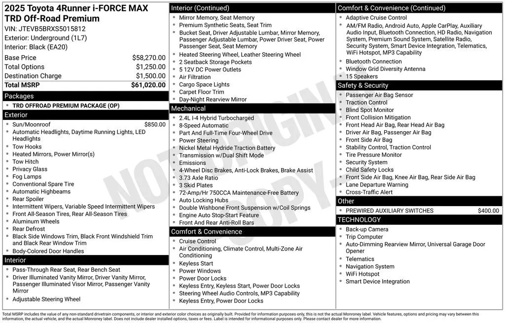 2025 Toyota 4Runner i-FORCE MAX Hybrid TRD Off Road Premium thumbnail 37