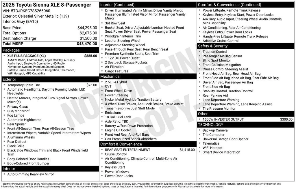 2025 Toyota Sienna XLE thumbnail 7