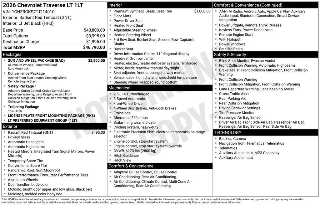 2026 Chevrolet Traverse LT thumbnail 27